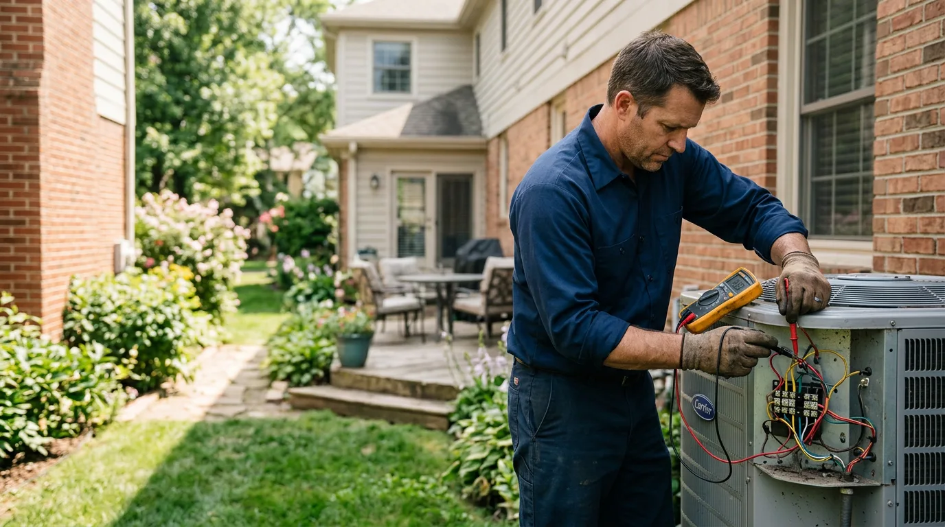 HVAC technician working near Little Rock, MS